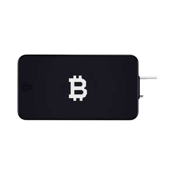 BitBox02, musta laitelompakko Bitcoin-symbolilla