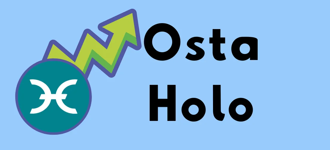 Osta Holo -kuva, jossa näkyy HOLO-logolla varustettu kolikko ja ylöspäin osoittava vihreä nuoli