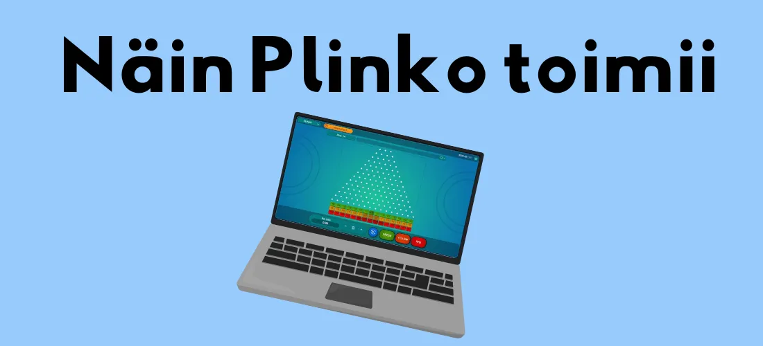 Näin Plinko toimii – graafinen esitys pelimekaniikasta kannettavalla tietokoneella.