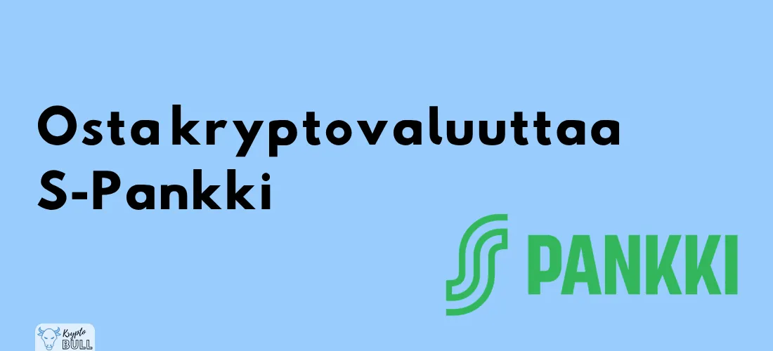 S-Pankin logo ja otsikko ”Osta kryptovaluuttaa S-Pankki”