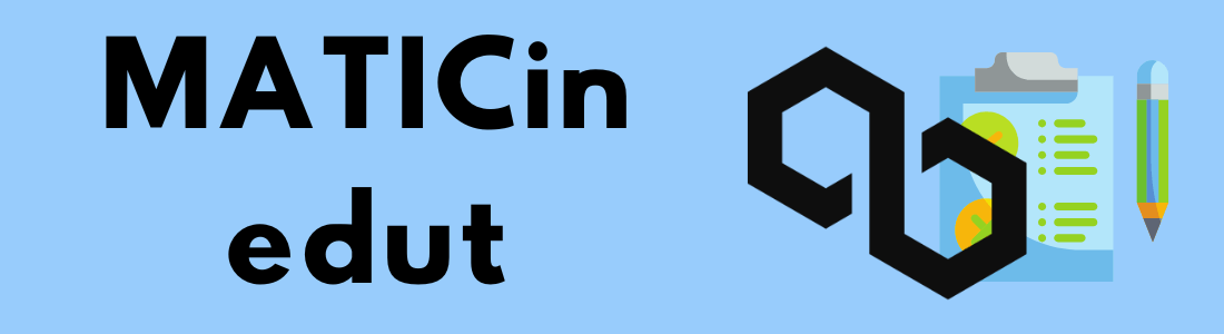 Teksti "MATICin edut" sekä Polygonin logo ja muistilista sinisellä taustalla