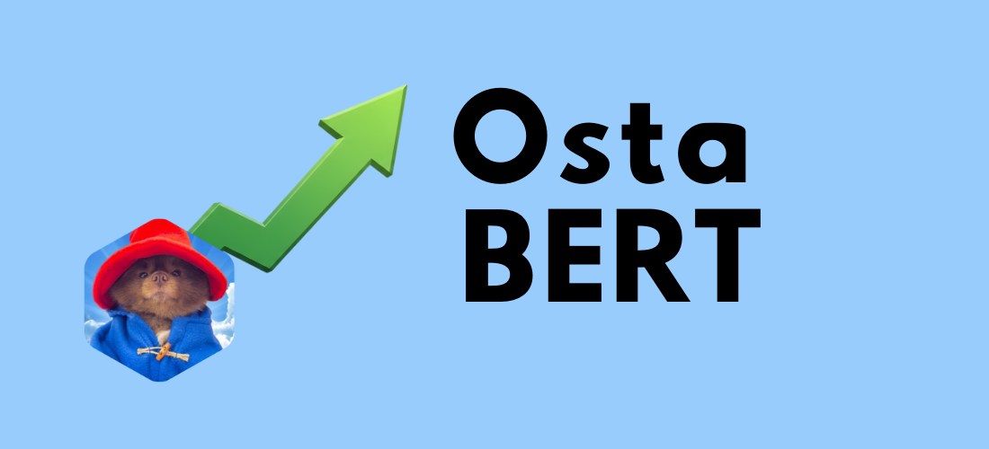 OSTA Bert -teksti, jonka vieressä ylöspäin osoittava nuoli sekä valuutaan loho