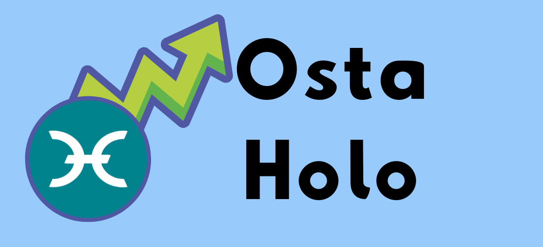 Osta Holo -kuva, jossa näkyy HOLO-logolla varustettu kolikko ja ylöspäin osoittava vihreä nuoli