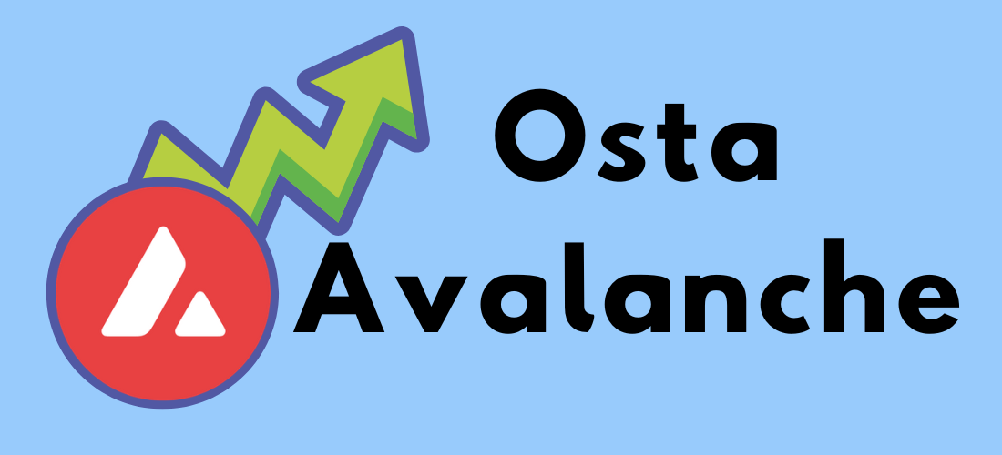 Osta Avalanche -kuvake, jossa on kryptovaluutan AVAX-logo ja ylöspäin osoittava vihreä nuoli sinisellä taustalla